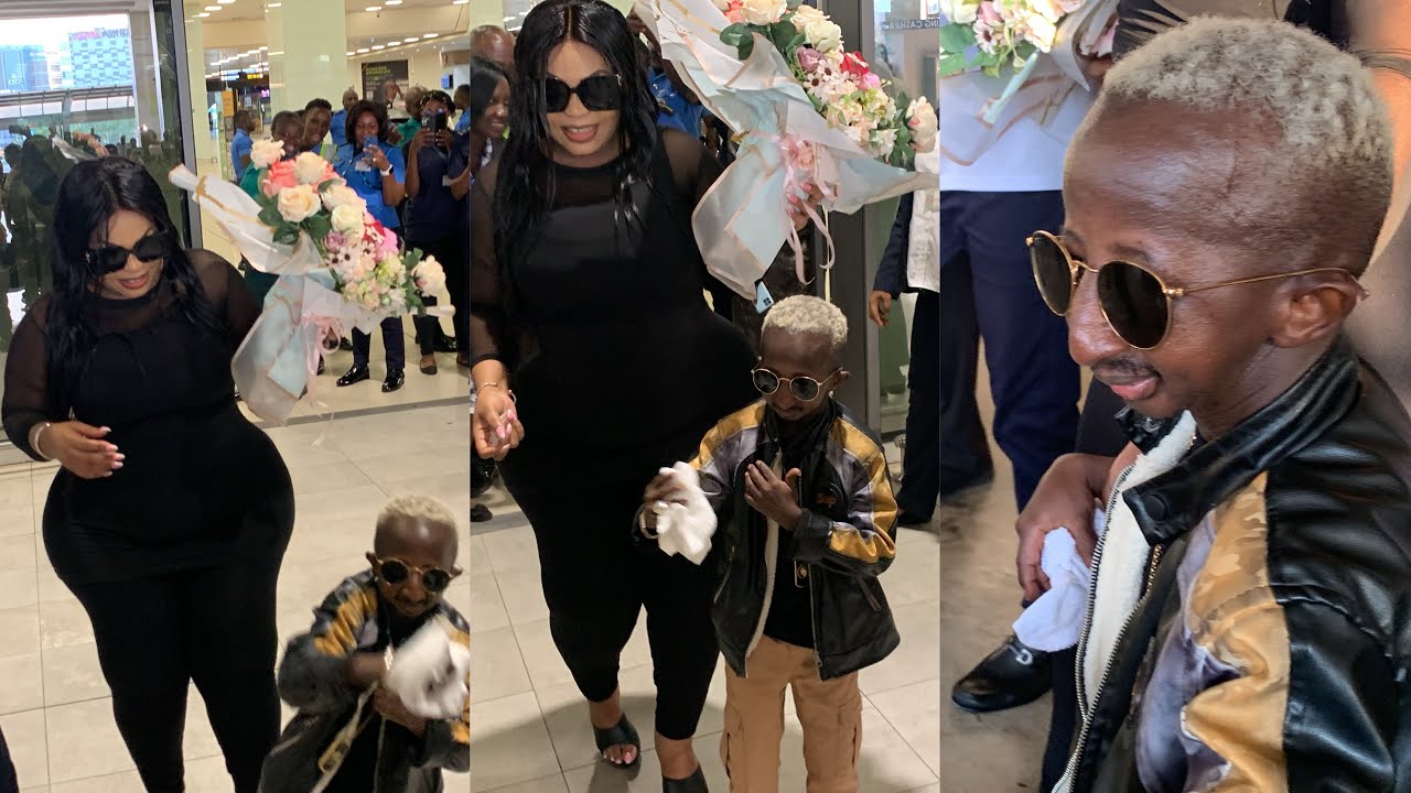 Guinea’s richest Billionaire Grandpa arrive in Ghana with his oversized girlfriend for the 1st time