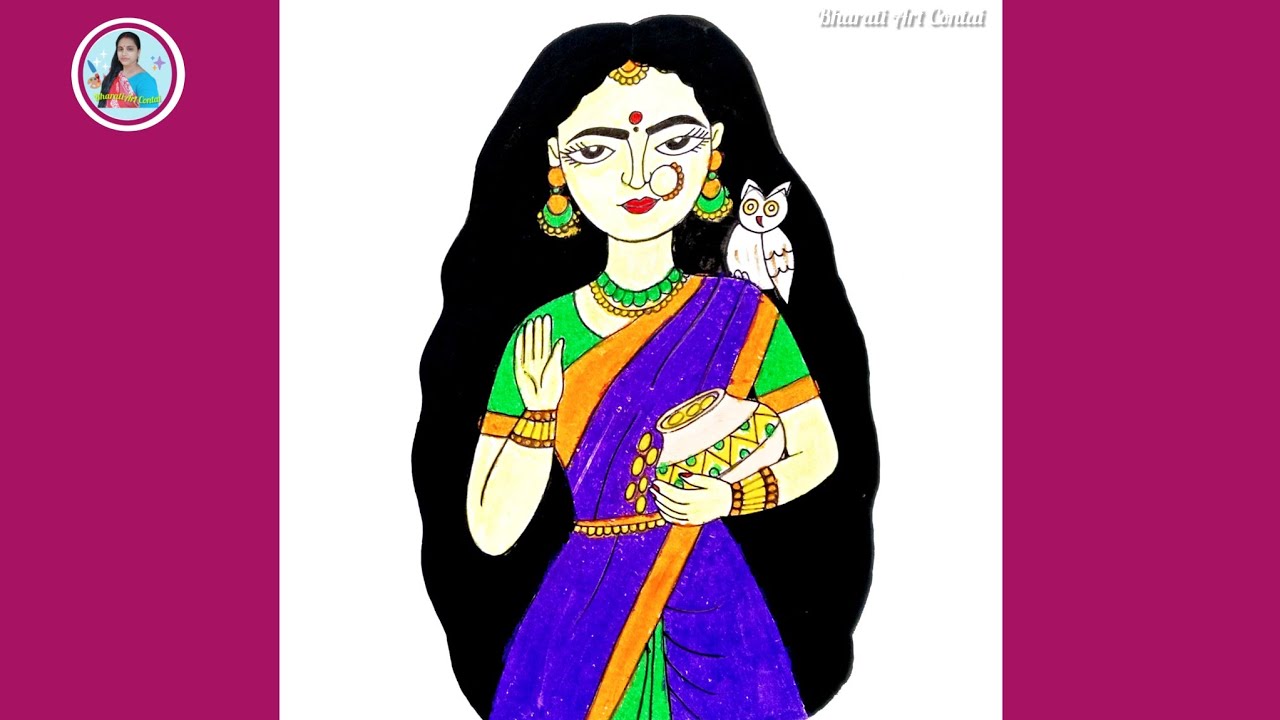 Laxmi Mata drawing / Diwali drawing easy and beautiful / mata ka Chitra 