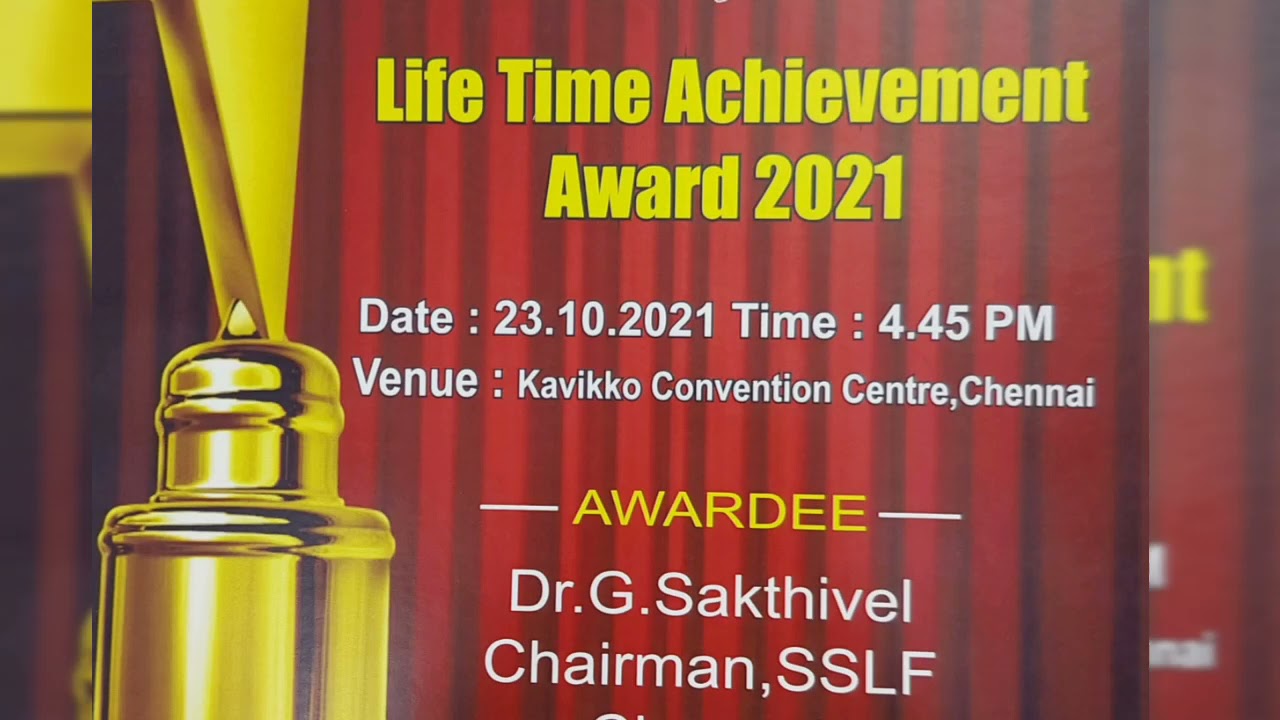 Life Time Achievement Award | Dr.G.Sakthivel | Pudhiya Vanigam