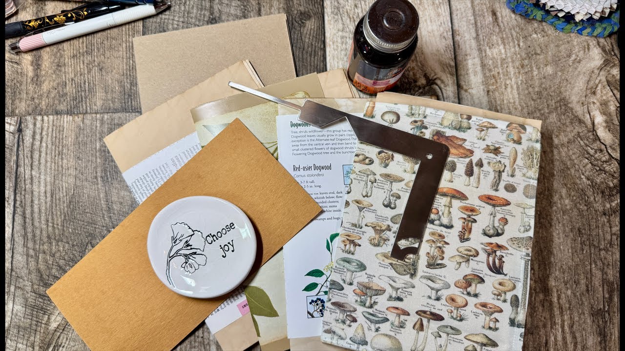 Creating a cover for a woodland junk journal DIY