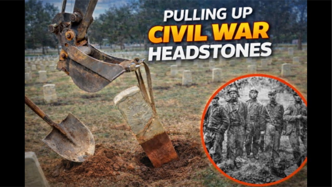 Pulling up (resetting) Civil War headstones! Pt 4.20