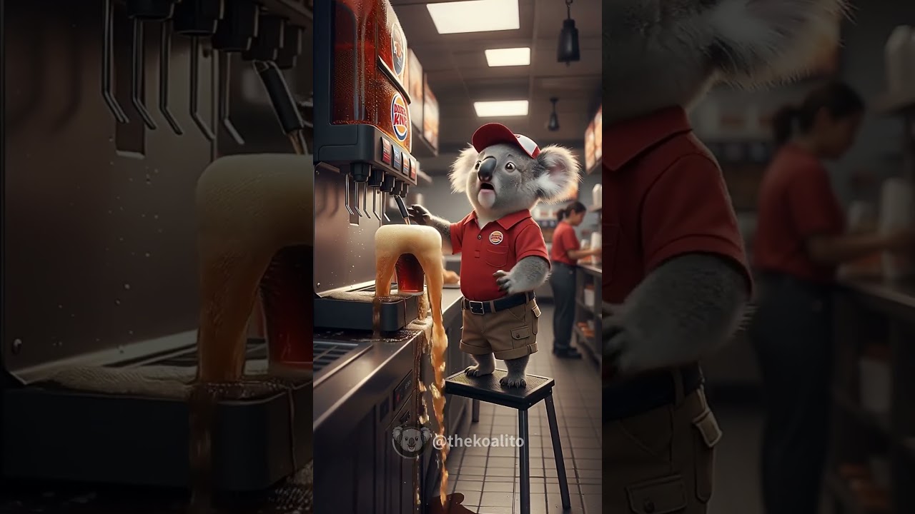 Koala Works at Fast Food&hellip; What Could Go Wrong? 🐨🍔😂