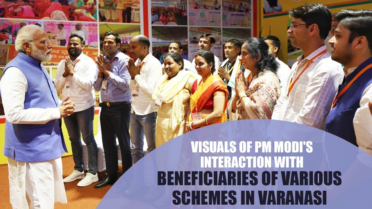 Visuals of PM Modi's interaction with beneficiaries of various schemes in Varanasi