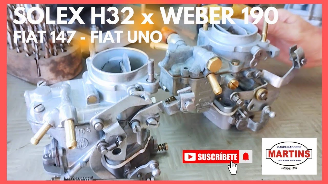 CARBURADOR simples SOLEX H32 x WEBER 190/ FIAT 147 - FIAT UNO/ Posso substituir um pelo outro?/Dicas