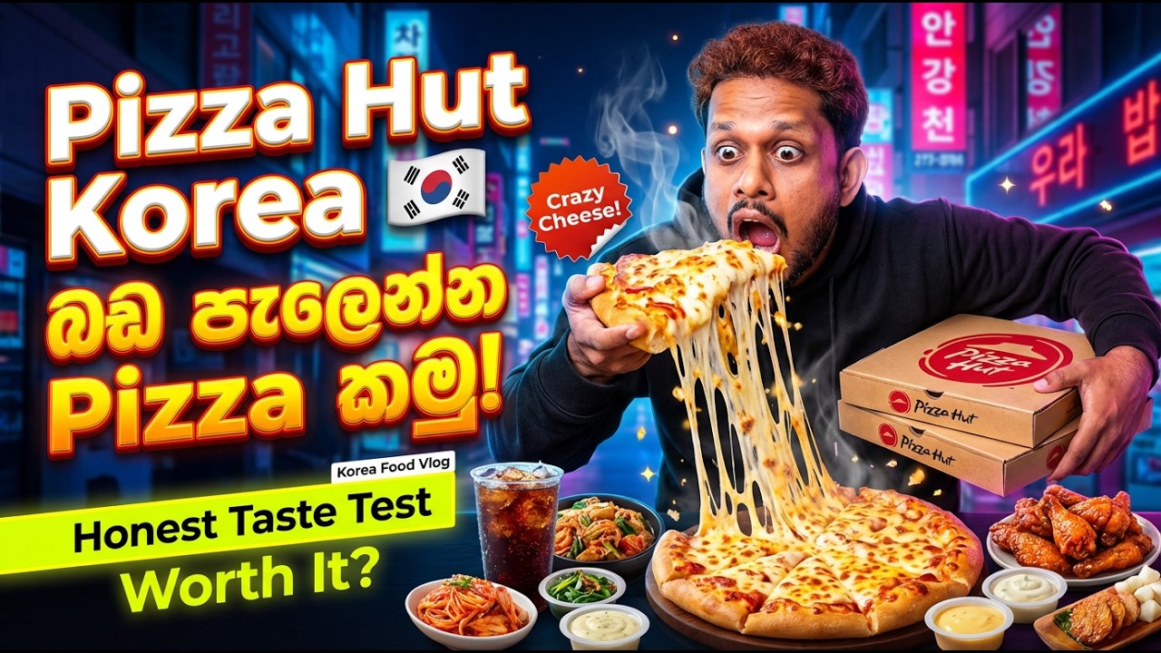 Pizza Hut Food Review in Korea 🇰🇷 | බඩ පැලෙන්න කෑවා! 🍕🔥
