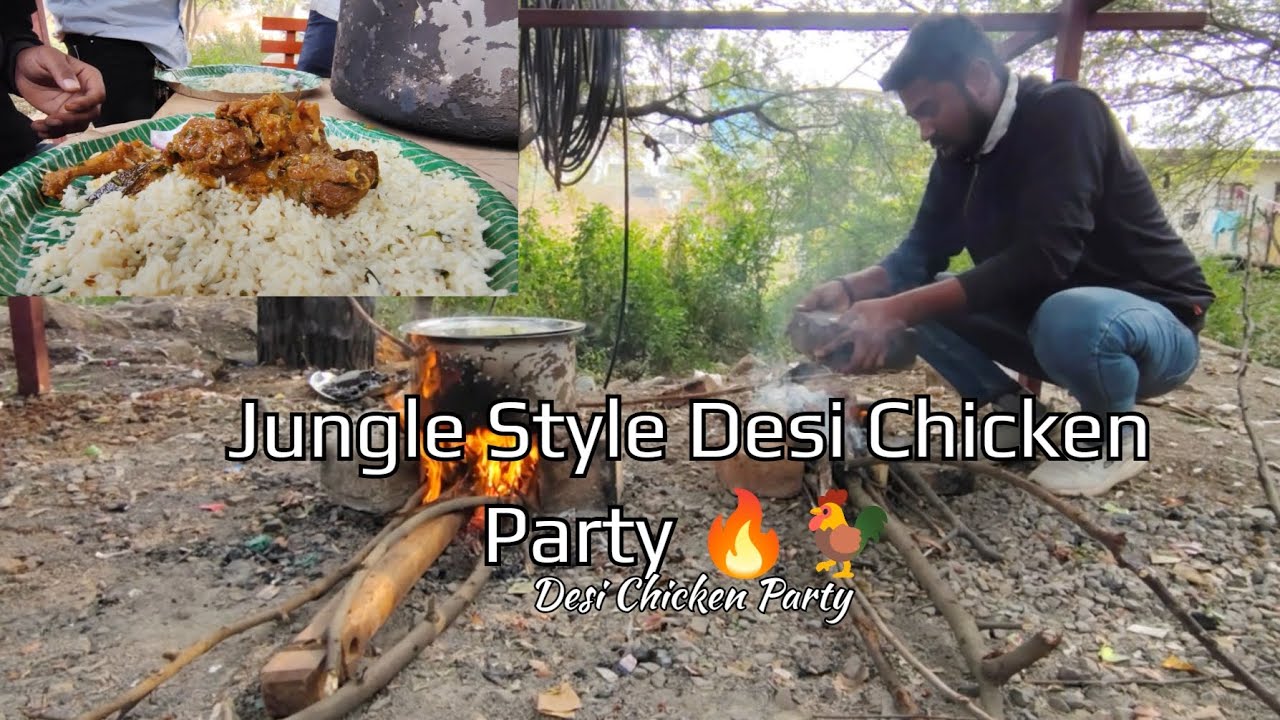 जंगल में देसी चिकन पार्टी |🔥 Village type Chicken in Jungle | 🍗जंगलात बनवलेली गावरान चिकन🐓