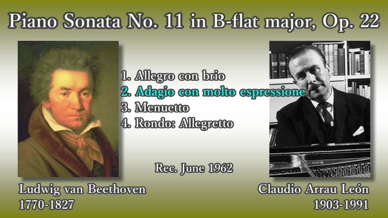 Beethoven: Piano Sonata No. 11, Arrau (1962) ベートーヴェン ピアノソナタ第11番 アラウ