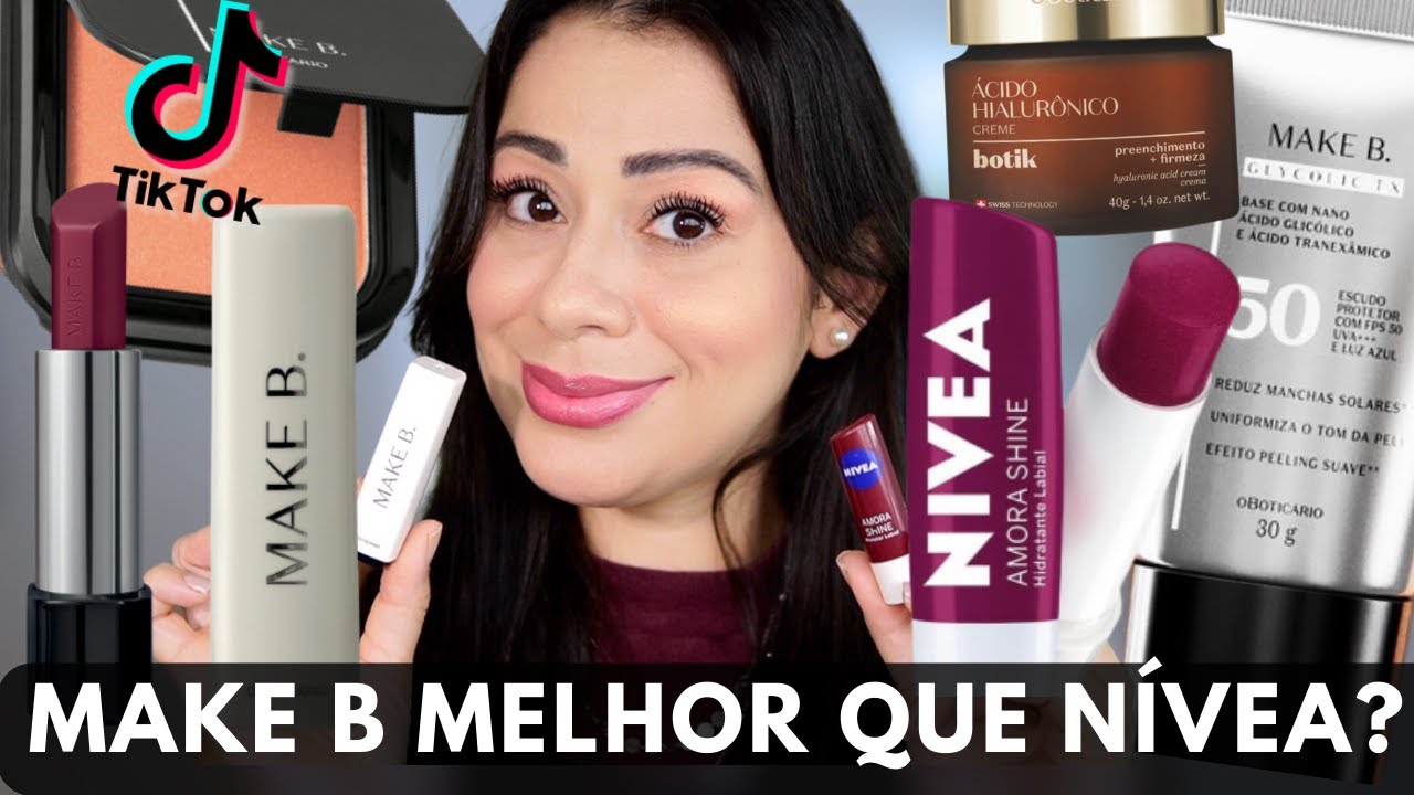 Testando MAKE Que Viralizou no Tik Tok : Novidade MAKE B O Boticário , Balm micro Tint Dupe Nivea ?