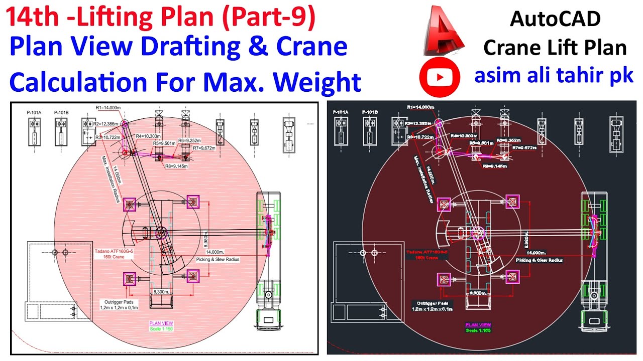 14th-Part-9 Crane LP Drafting of Plot Plan with 7 pipe Spools line for installation Urdu&Hindi
