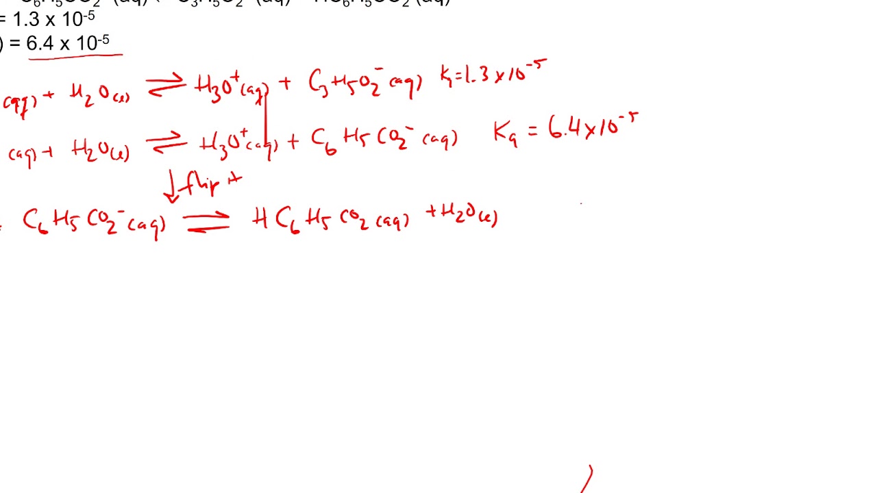 Acid Base - Identify equilibrium and calculate equilibrium constant