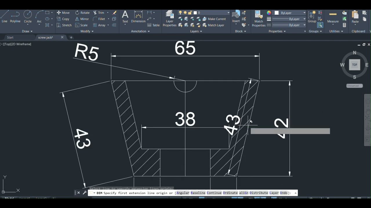 Screw jack Ep 4 #autocad