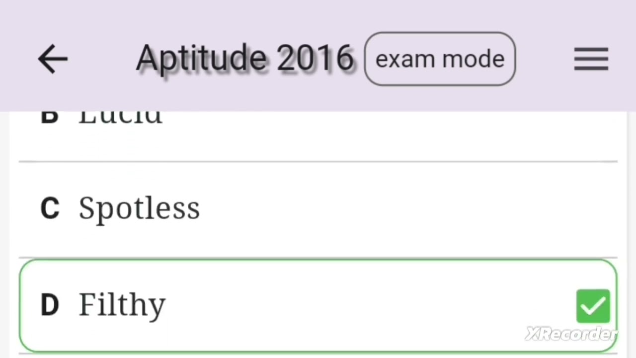 2016 aptitude exam for Grade 12th