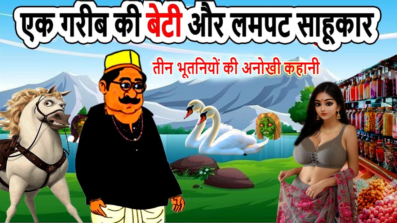 एक गरीब की बेटी और लमपट साहूकार | cartoon story | moral story | hindi kahani | mann k voice |