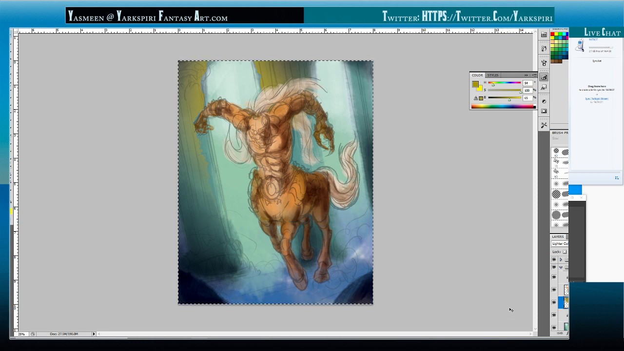 Charging Minotaur - Live Digital Painting in Photoshop