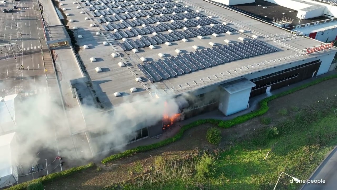 King's Lynn Sainsburys on fire. 16/09/23