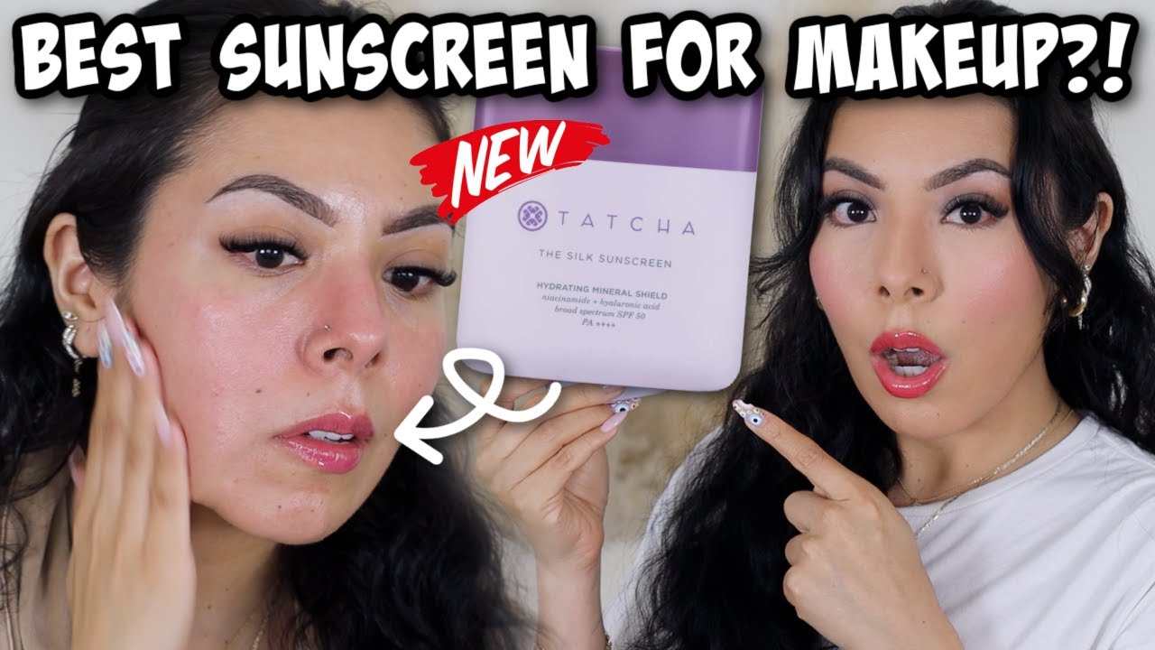 NEW🔥TATCHA THE SILK SUNSCREEN SPF 50 REVIEW & WEAR TEST UNDER MAKEUP! WORTH THE BUY?!?