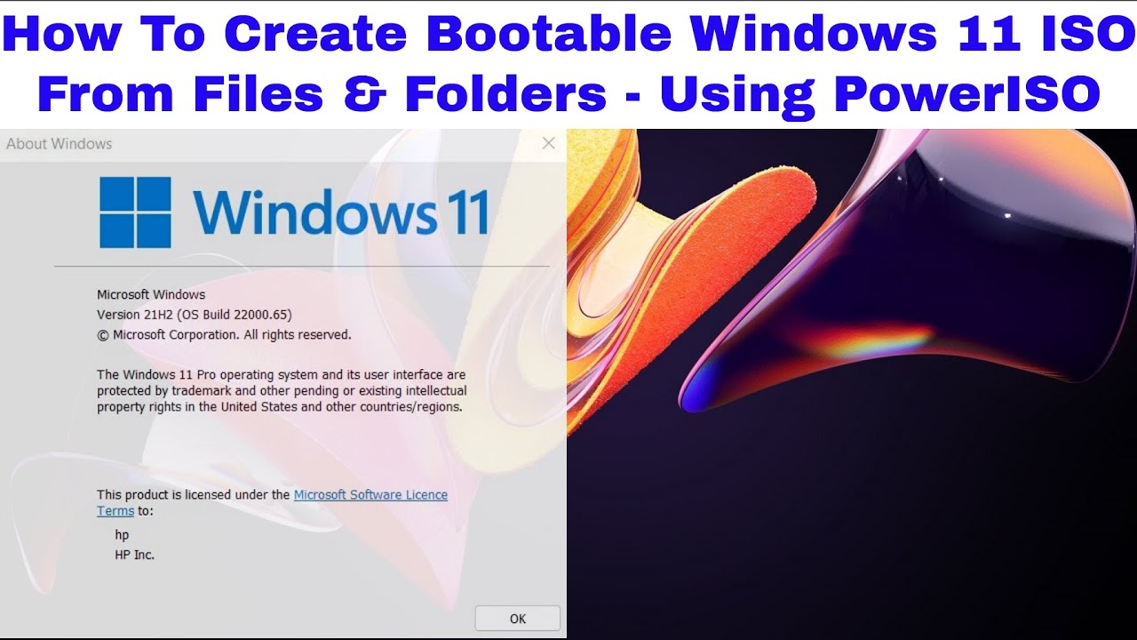 How To Create Bootable Windows 11 ISO From Files & Folders - Using PowerISO | Create Windows 11 ISO