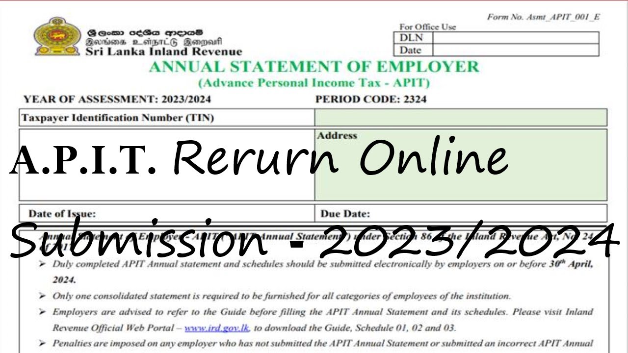 How to submit APIT Return 23-24 & 24-25 / Advance Personal Income Tax 23-24 &24-25 | SL TAX SOLUTION