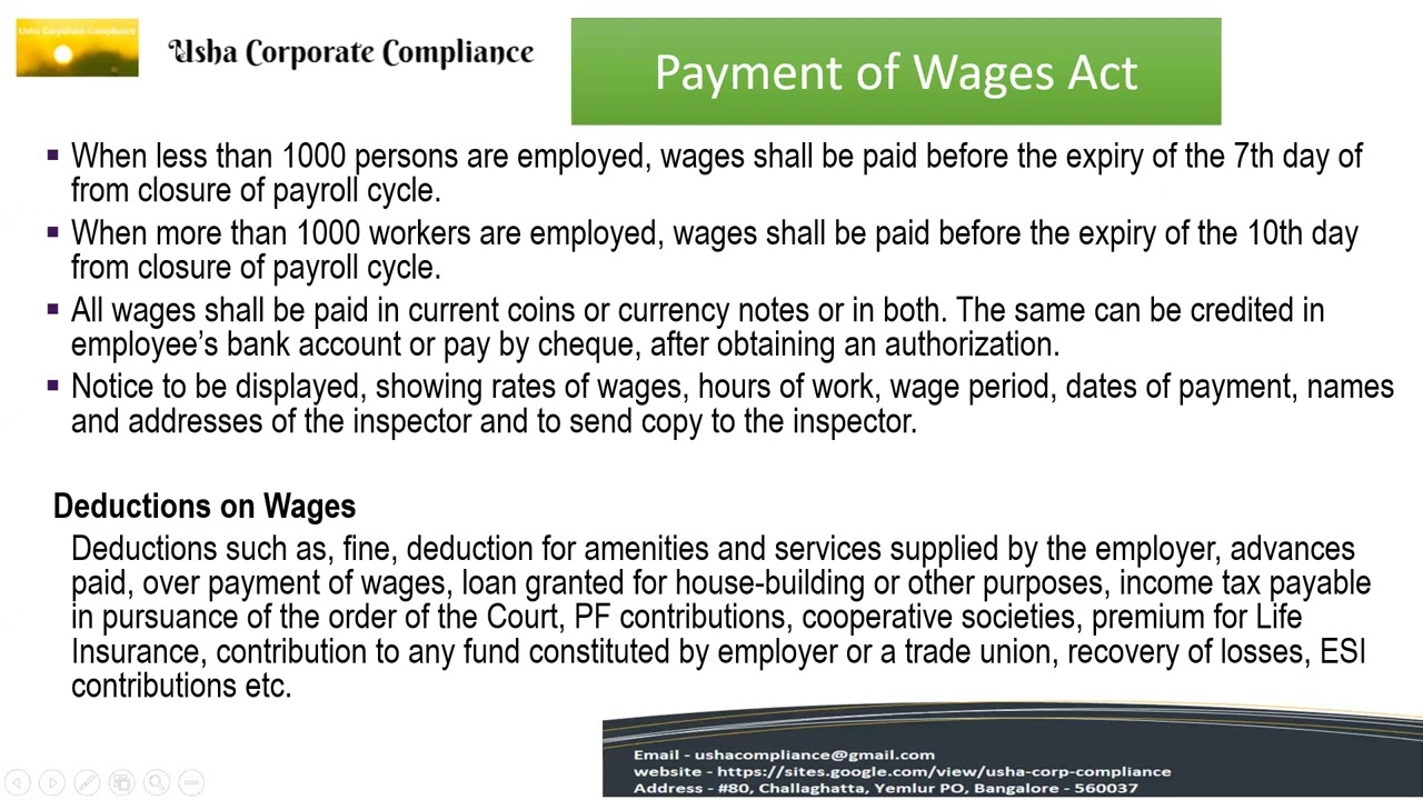 Payment of Wages Act Explained | Labour Law Course