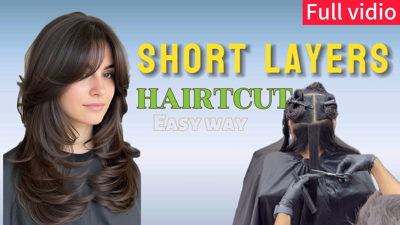 Short Layers Haircut Transformation 😱 Before vs After