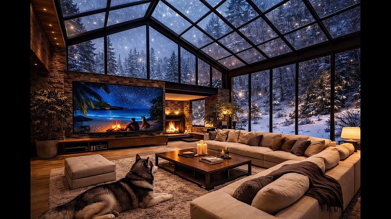 10 Hours of Cozy Winter Cabin ❄️🔥 | Fireplace, Snowfall, Deep Sleep & Relaxation