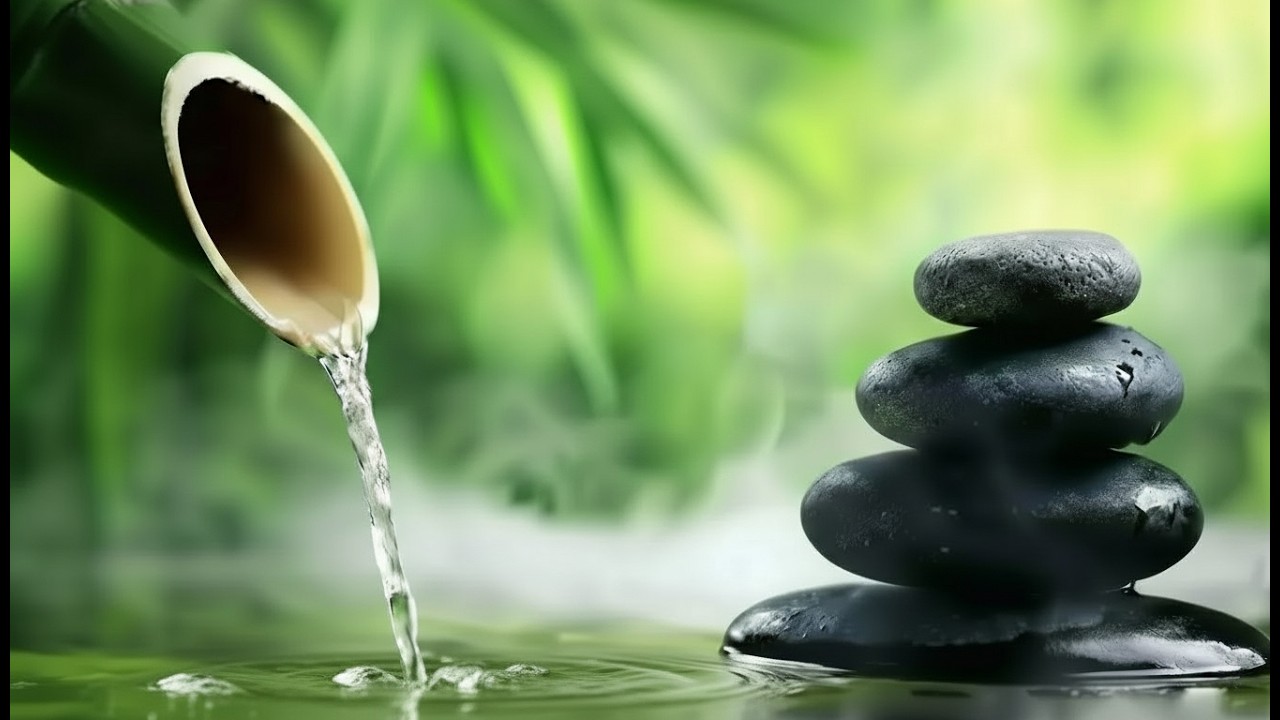 Bamboo Water Fountain & Soft Piano for Calm Night Ambience