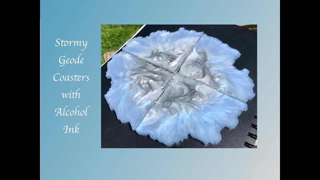 Resin Art Coasters with Alcohol Ink Embellishments in Silicone Molds