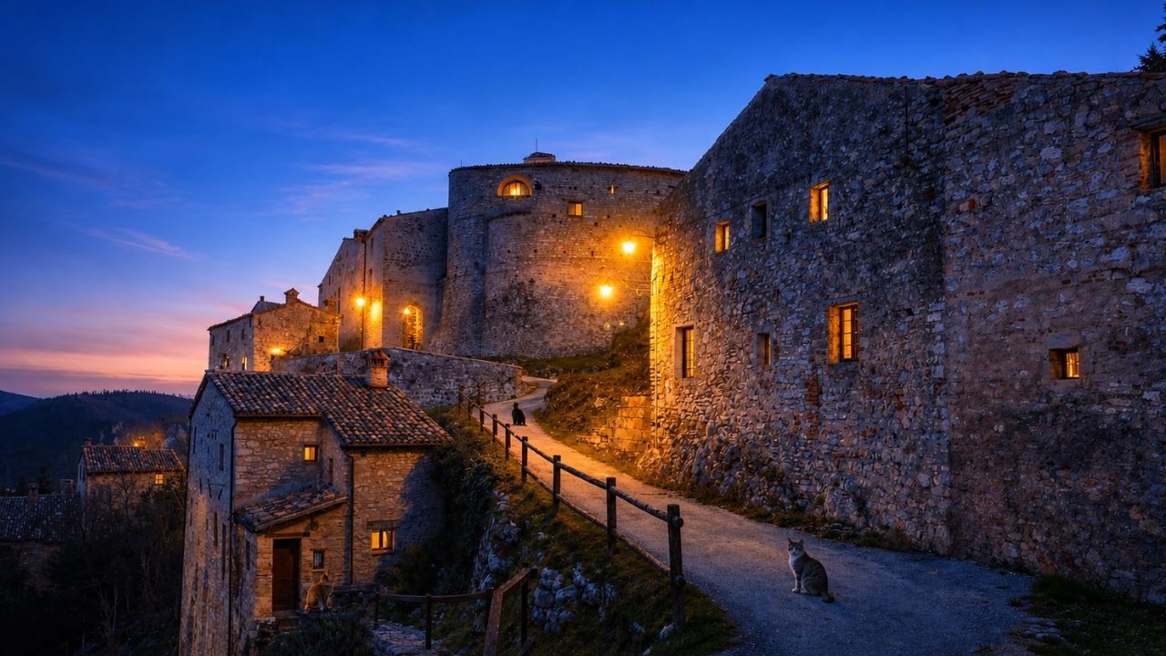 The Village Where Time Stopped 🇮🇹 ELCITO, Italy: Blue Hour in the 