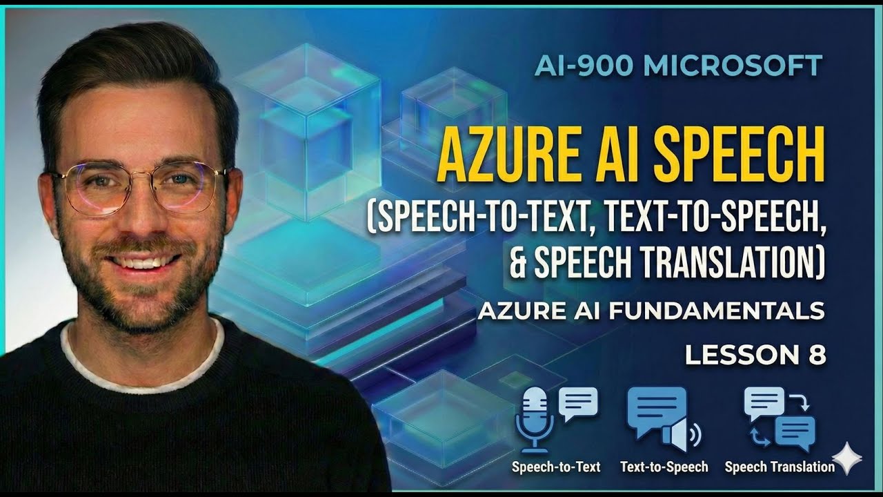 AI-900 Lesson 8 – Azure AI Speech Deep Dive (Speech-to-Text, Text-to-Speech & Speech Translation)