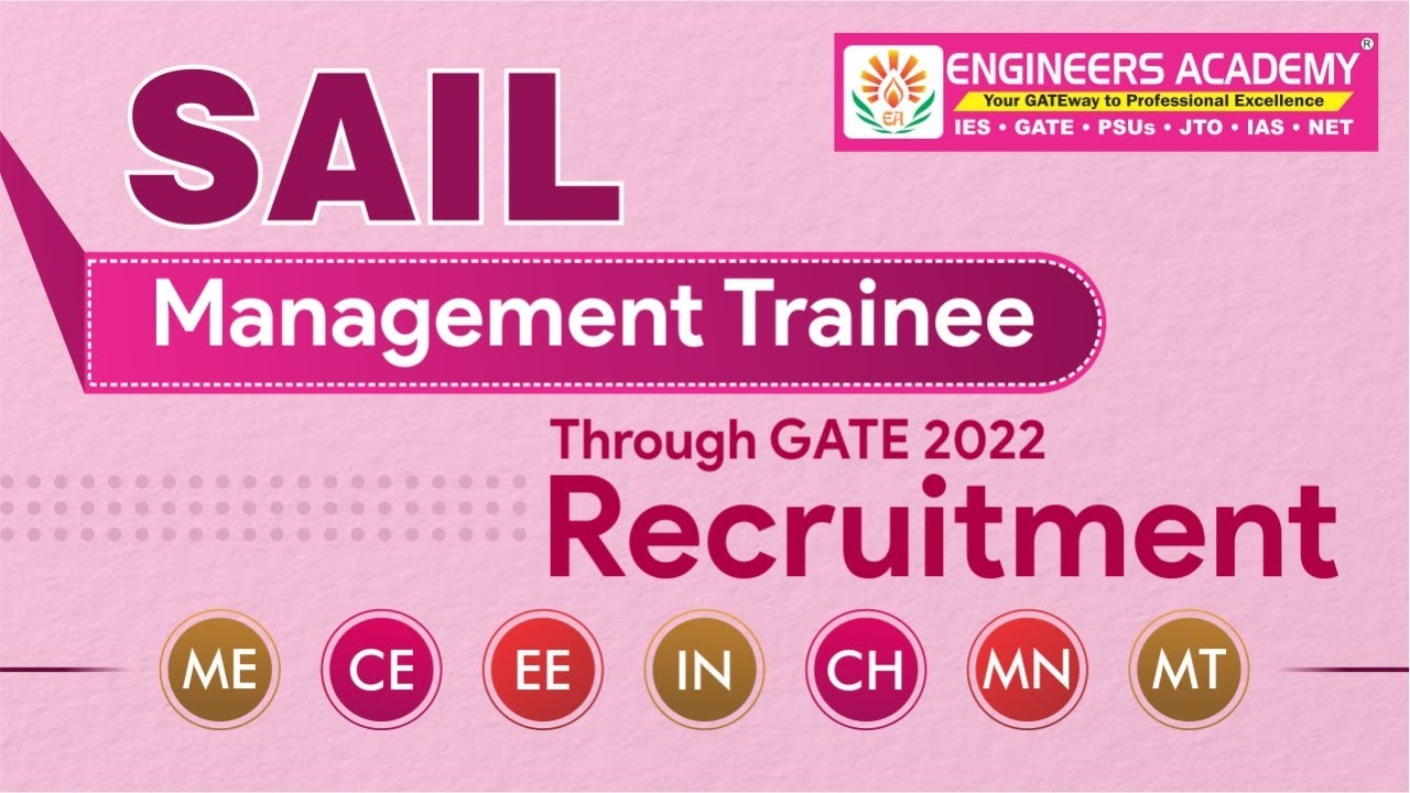 SAIL Recruitment 2022 | SAIL Management Trainee Recruitment Through GATE-2022 | SAIL Vacancy 2022