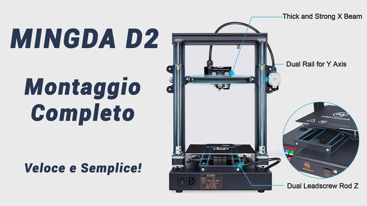 Mingda D2: Come montare la stampante 3D (Facilissimo e Velocissimo!)