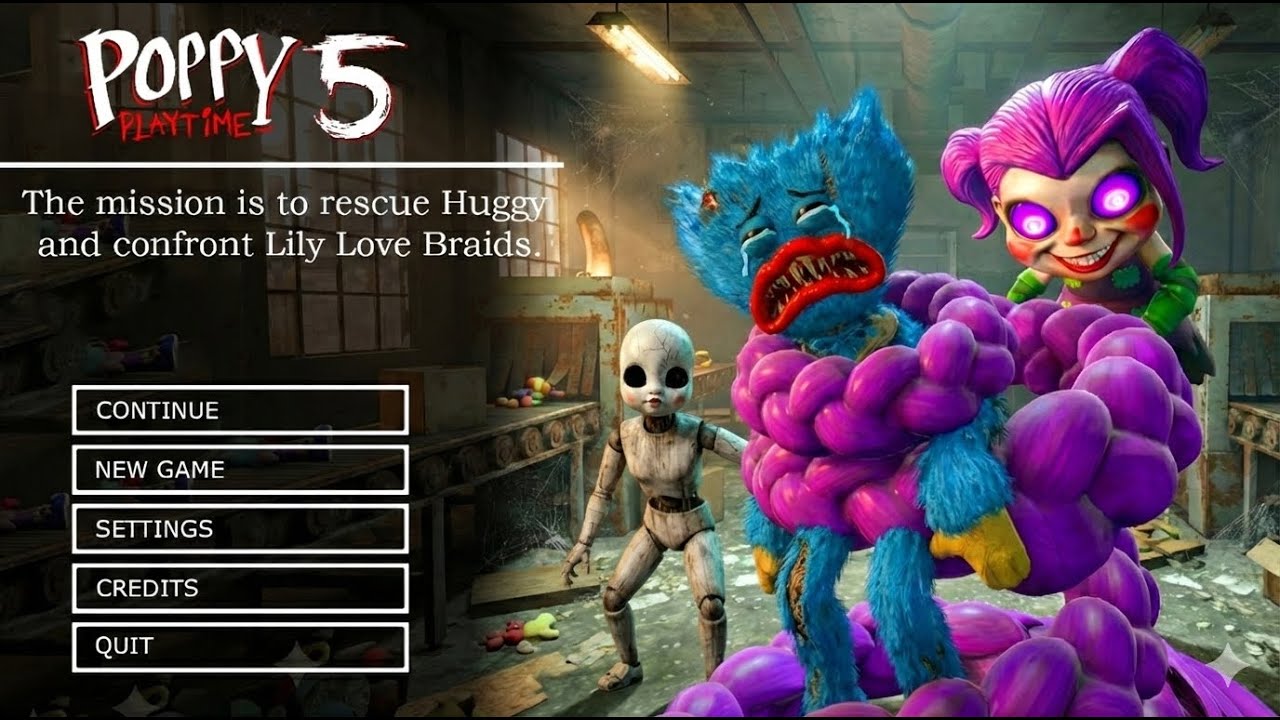 POPPY PLAYTIME CHAPTER 5 OFFCIAL MENU SENCE - ALL JUMPSCARES & ALL SECRET ENDING & LILY LOVEBRAIDS