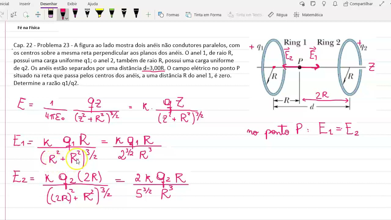 Problema 23 Cap 22 Halliday V3 9a. ed Campo Elétrico