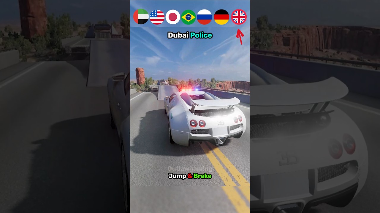 Jump and Brake test/Police Cars #germancars #americancars #japanesecars