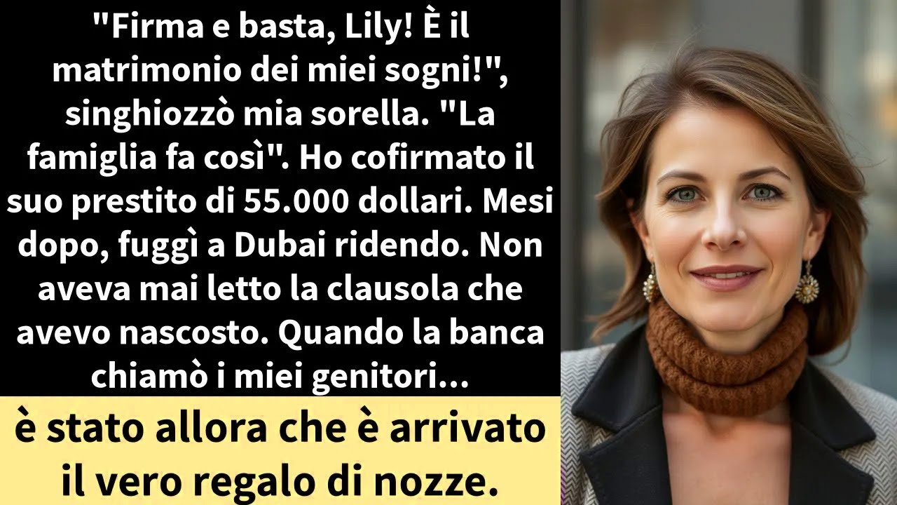 "Firma e basta, Lily! È il matrimonio dei miei sogni!", singhiozzò mia sorella.