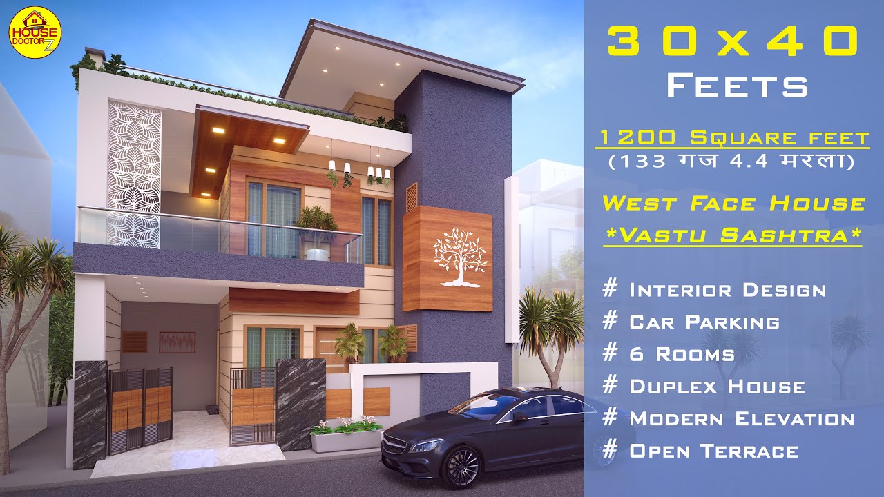 3D House Design | Plot Size 30X40 Feet | Duplex House Interior Design | Car Parking | House DoctorZ