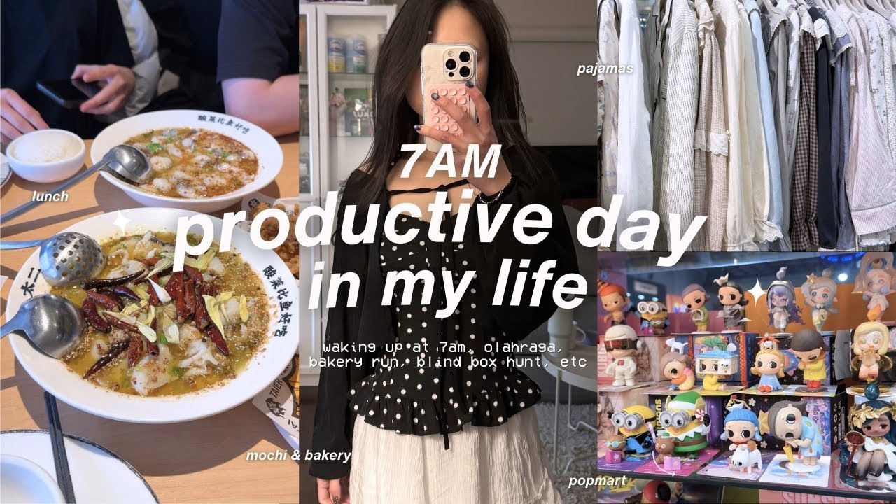 7am productive day in my life ☁️ | waking up at 7am, olahraga, popmart, bakery run, etc