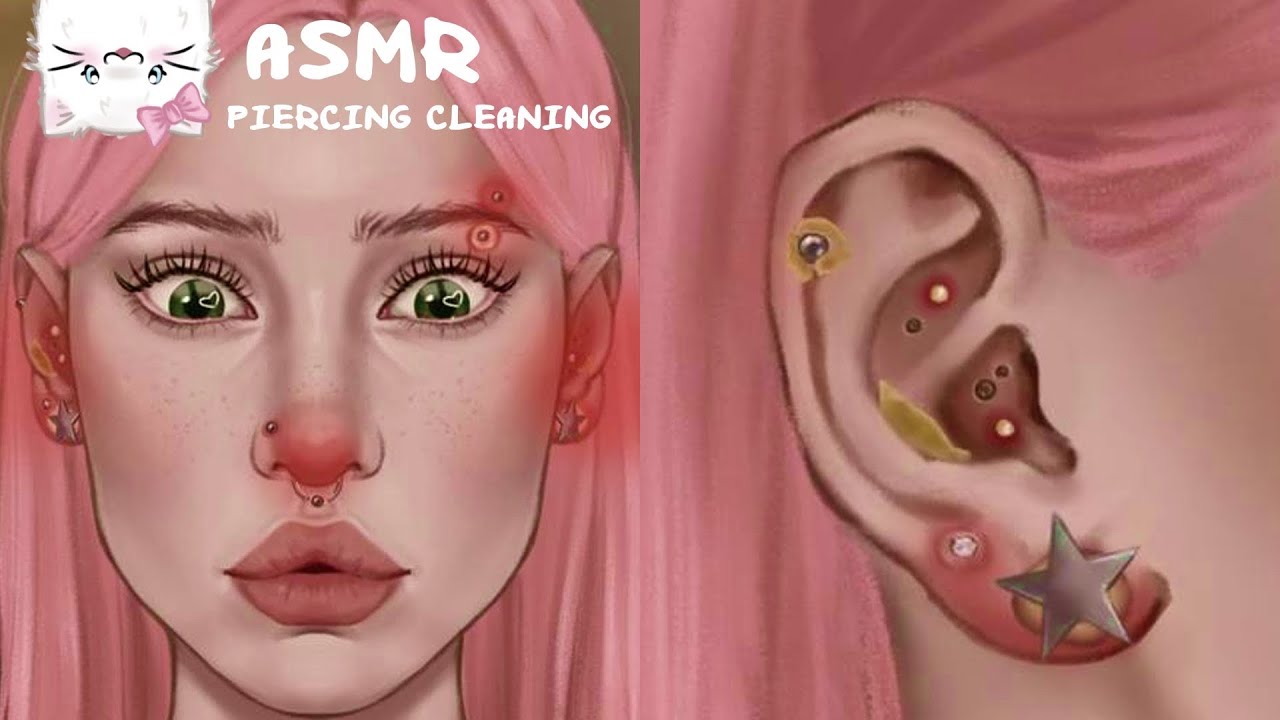 ASMR PIERCING CLEANING | Doctor's office | Animation