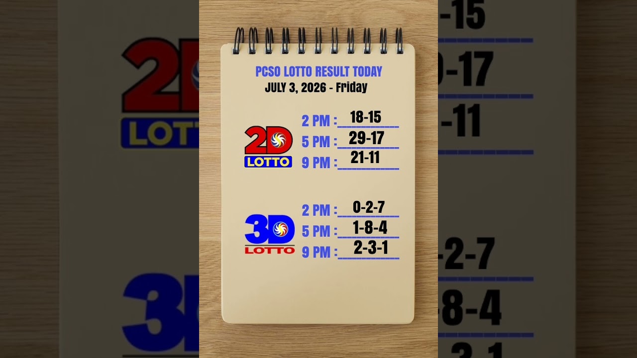 Lotto Result Today 9pm Draw July 3, 2026 PCSO #lotto #lottoresulttoday #lottoresulttoday9pm