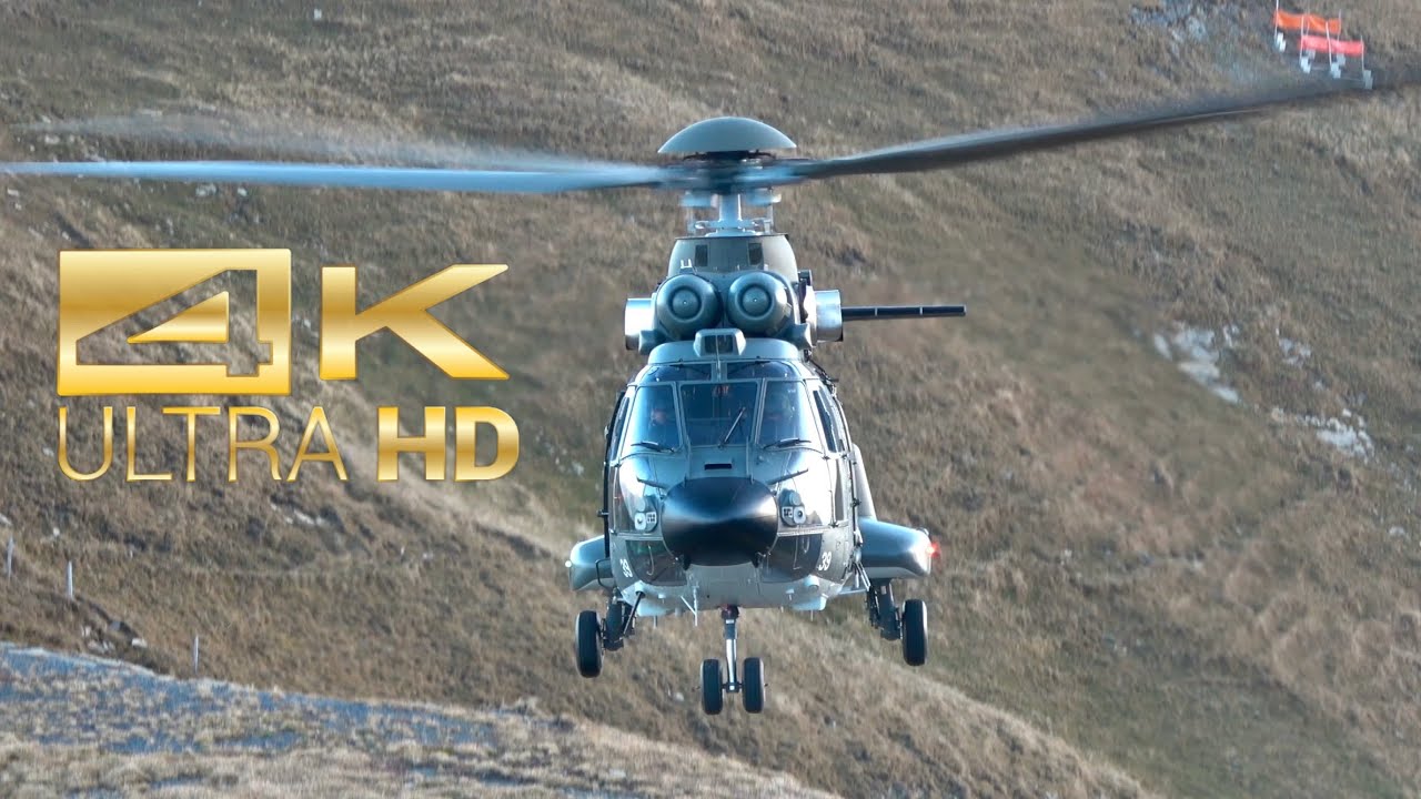 (4K) Super Puma Swiss Air Force landing and Takeoff at AXALP 2022 AirShow T-339