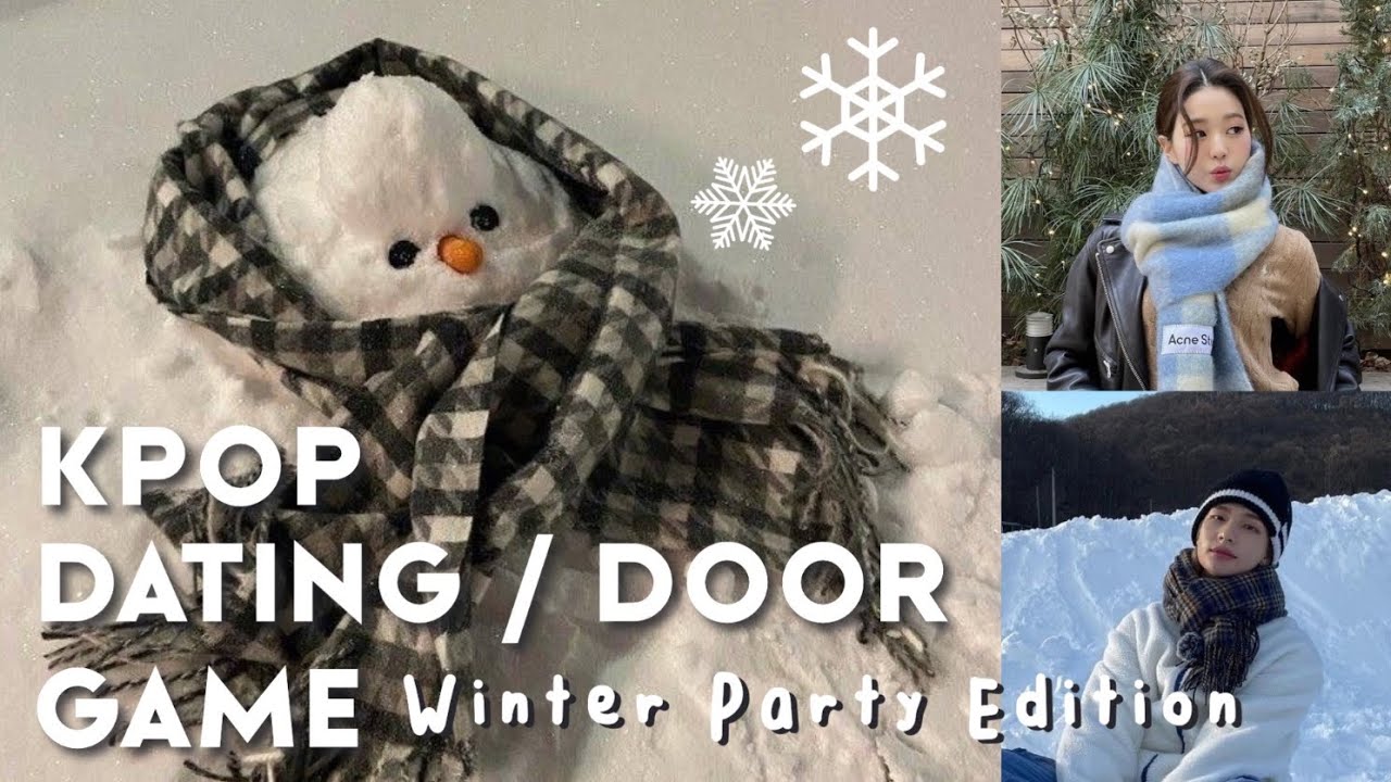 kpop dating door game - winter holiday party edition (17 rounds, boy groups and girl groups)