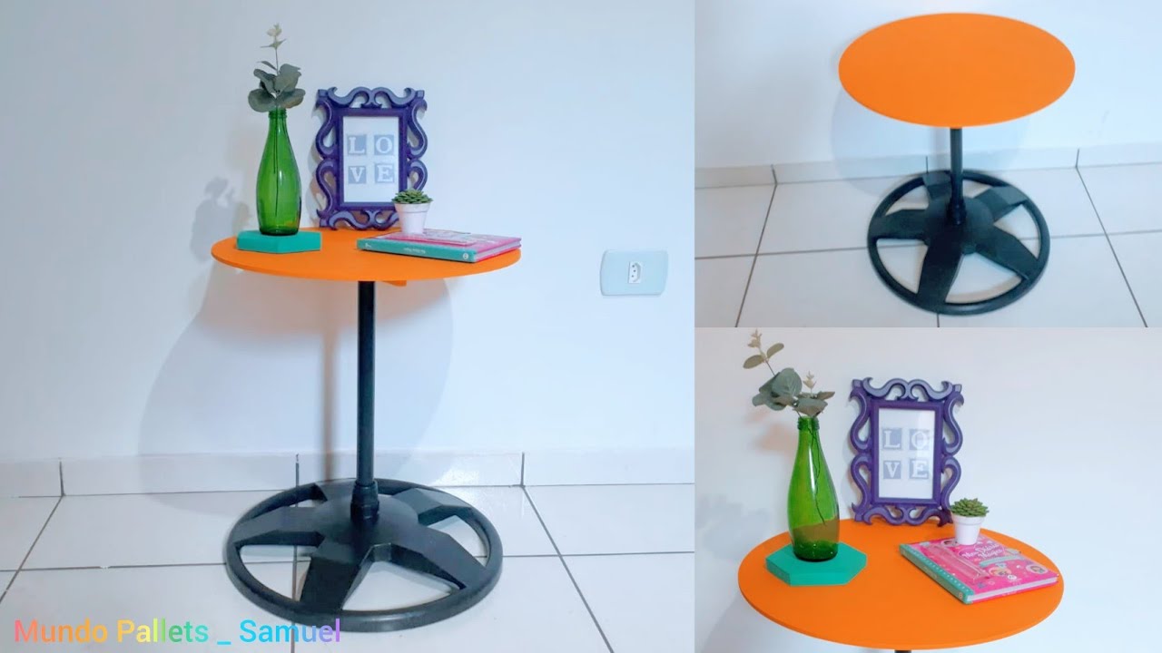 MESINHA FEITA COM PÉ DE VENTILADOR DE COLUNA