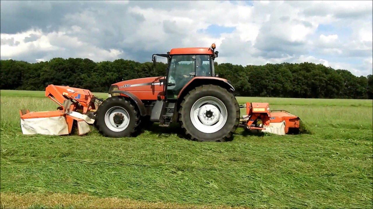 Gras maaien  Mowing  Case MX 150  Kuhn  Dalfsen
