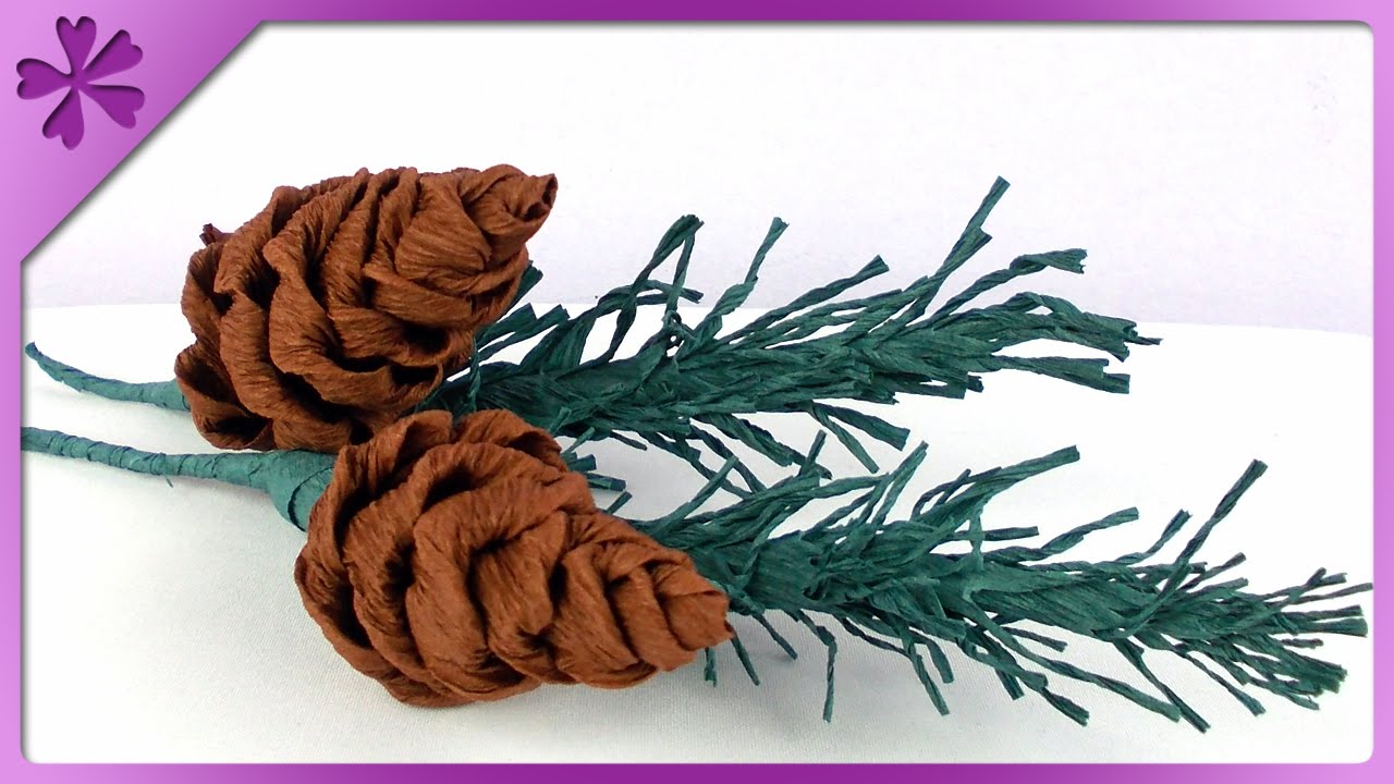 DIY Tissue paper pine cone (ENG Subtitles) - Speed up #139