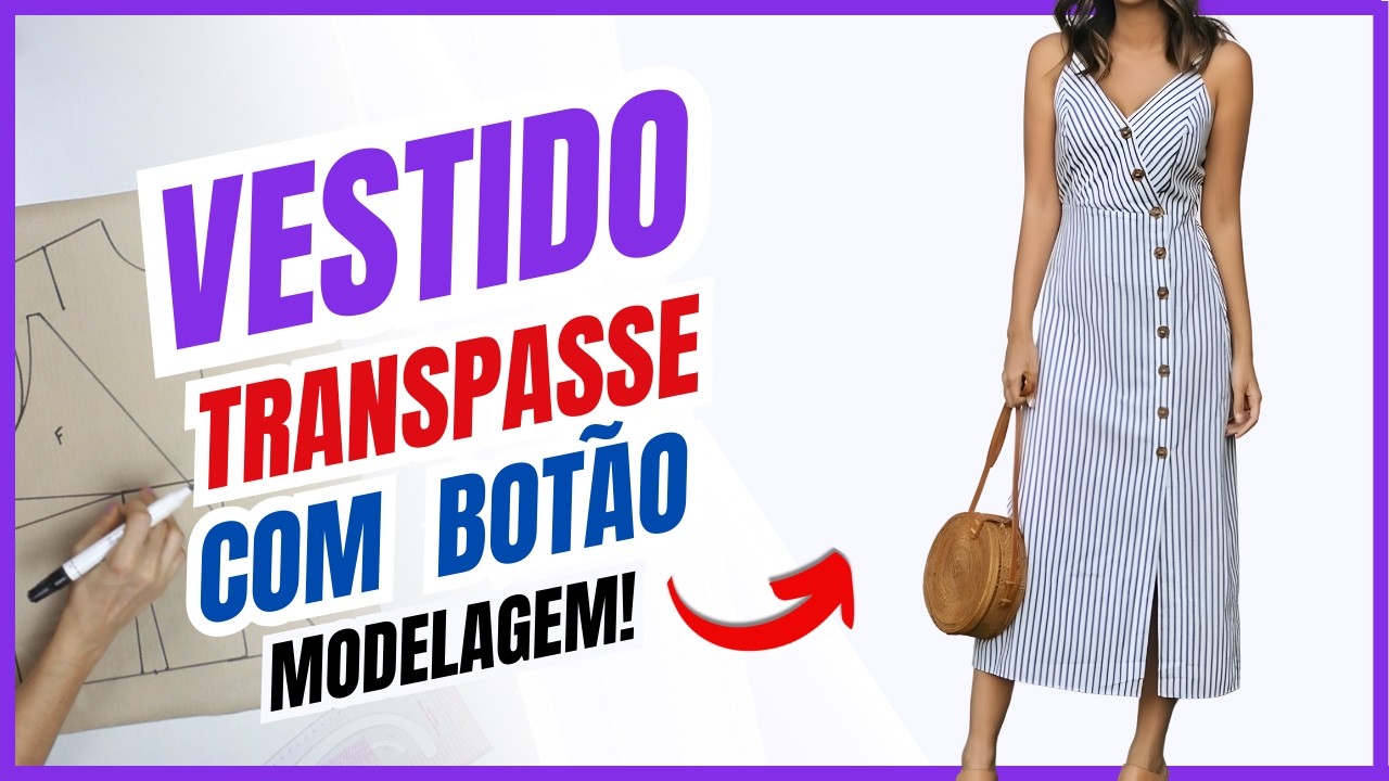 Como Fazer Molde de Vestido Transpassado com Botões