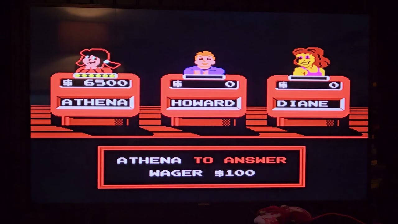 I play as Athena on Jeopardy! Junior Edition for the NES