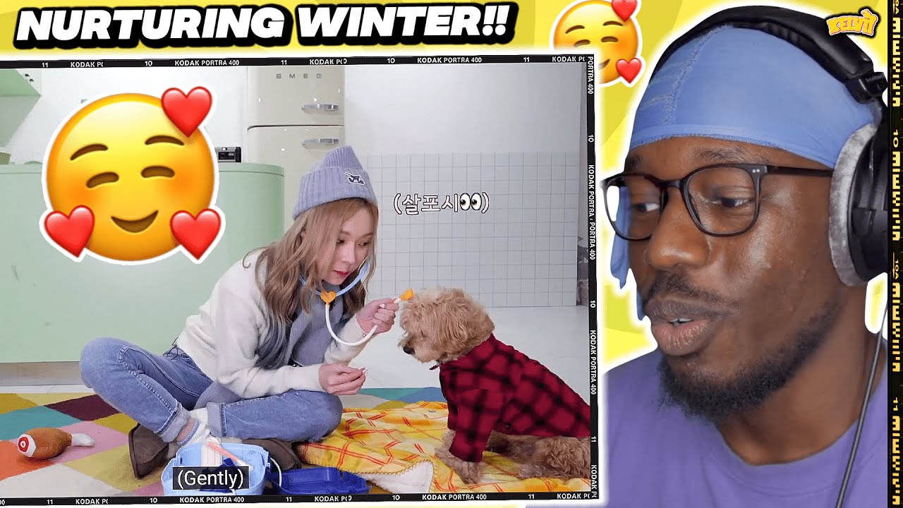 MY REACTS TO aespa (에스파) | SYNK TIME with WINTER 땅콩아🐶🥜 여기봐 제발~ **how a dog almost took my life!!**