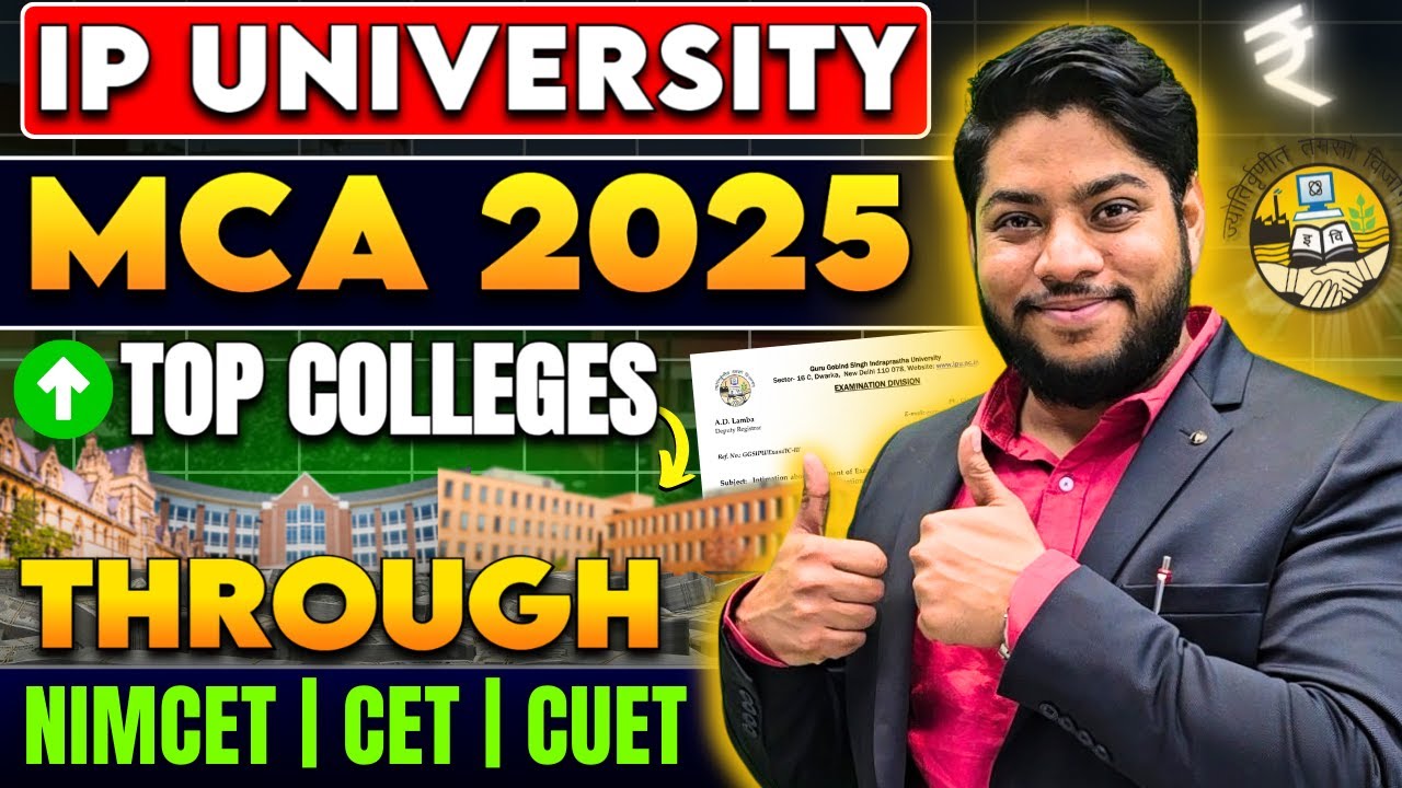 IP University MCA Admission Process 2025 NIMCET CET CUET PG Top Colleges Fees Placements