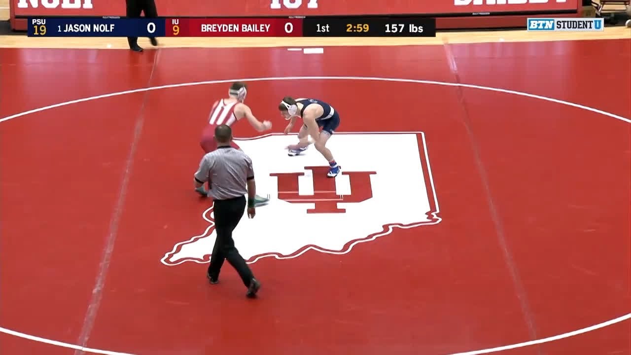 157 LBS: #1 Jason Nolf  (Penn State) vs. Breyden Bailey (Indiana)