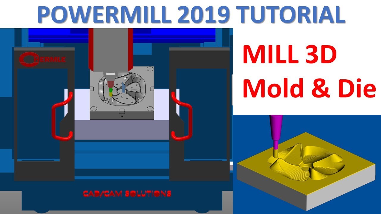 PowerMill 2019 Tutorial #79 | Mill 3D Mold & Die_2 | 3D Area Clean Offset Model Rough